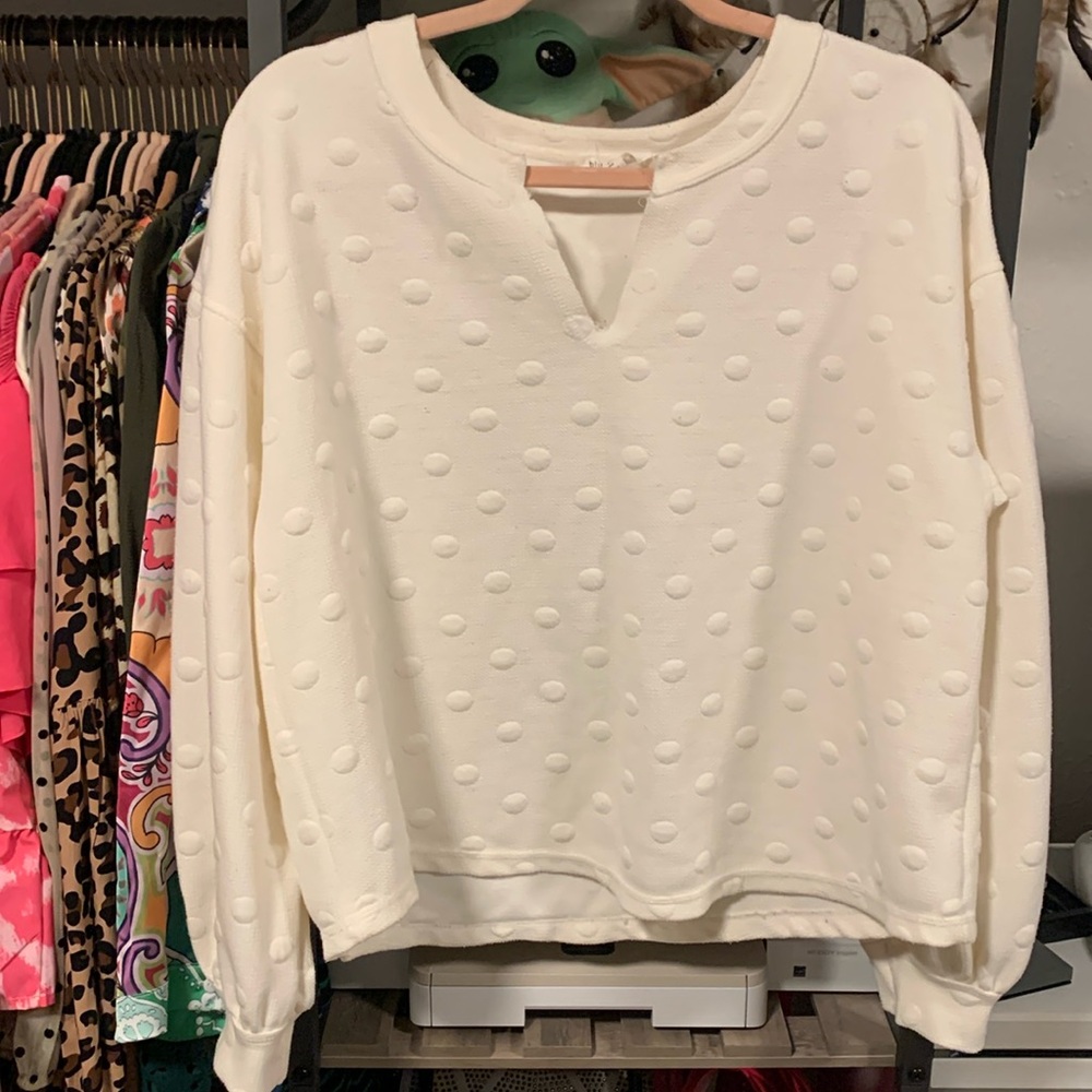 Textured Polka dot Sweater - Picture 1 of 4